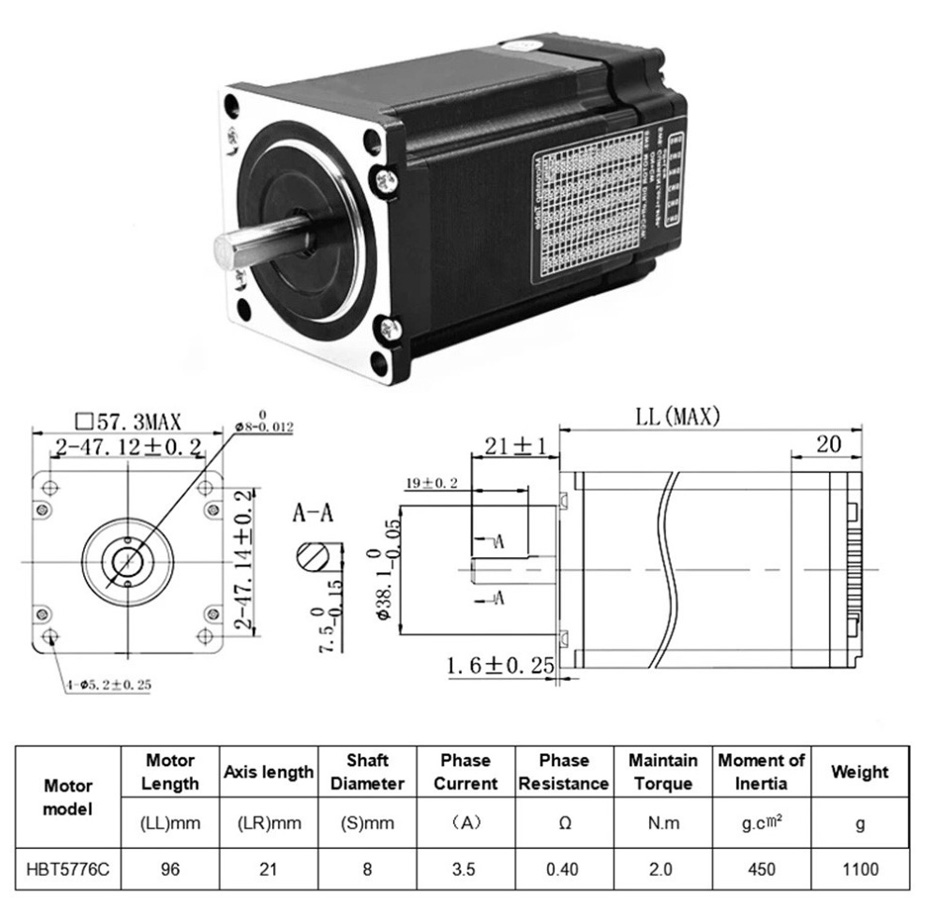 Nema 23 Planetary Geared Stepper Motor DLF+HBT5776C with  4:1/5:1/10:1/20:1/25:1/40:1/50:1/100:1 Planetary Gearbox